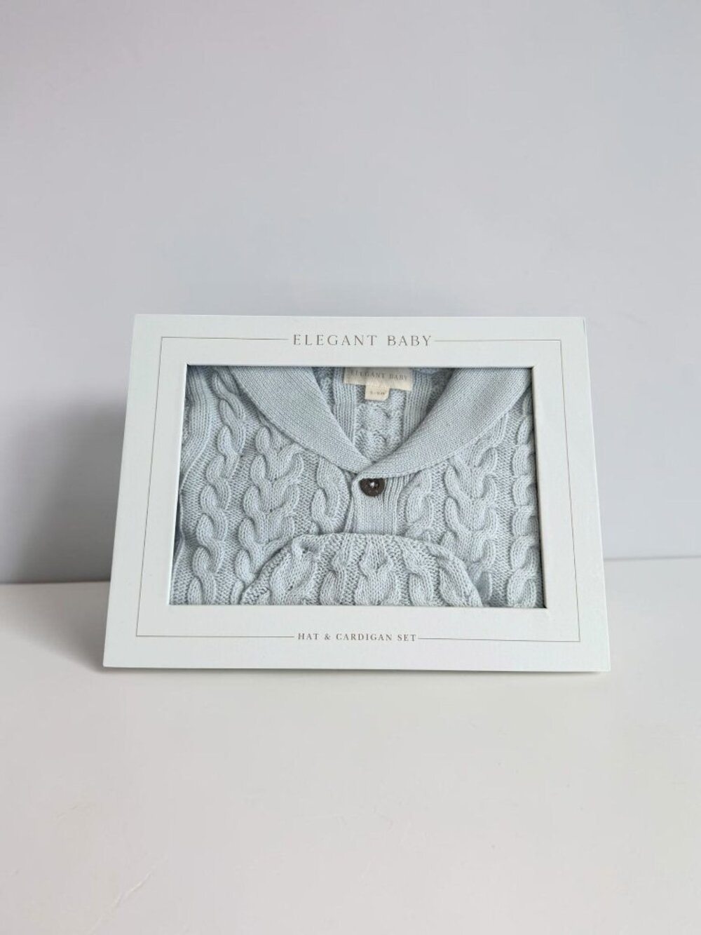ELEGANT BABY Blue Cardigan Sweater and Hat Set Size 6-9 Months NEW NIB